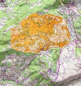La zone de course du samedi (CO en jaune)